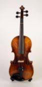 BOOSEY & HAWKES 'THE METRO STANDARD' VIOLIN having 13 3/8in (34cm) two piece back, in modern GREEN