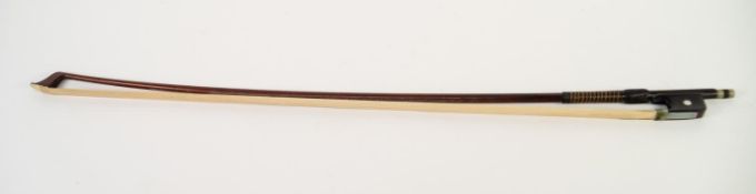 SILVER AND NICKEL MOUNTED CELLO BOW stamped Dodd