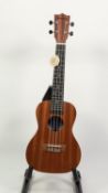 ASHBURY GR35047 CONCERT UKULELE, in sapele with walnut finger board, as new, in VIKING soft black