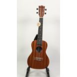 ASHBURY GR35047 CONCERT UKULELE, in sapele with walnut finger board, as new, in VIKING soft black