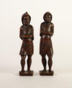 PAIR OF LATE 19th CENTURY EUROPEAN CARVED SOFT WOOD FIGURAL FURNITURE MOUNTS/CARYATIDS, both in same