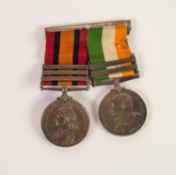 THE QUEENS SOUTH AFRICA MEDAL 1899-1902 AWARDED TO 15795 TPR C.A. HARVEY IMPL YEOMANRY with three