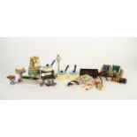 SELECTION OF PRE-WAR AND LATER DOLLS HOUSE FURNITURE, FIGURES AND EFFECTS, to include; cast metal