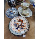GRAINGER, WORCESTER BLUE AND WHITE CHINA PLATE, printed with a dragon, 7 ½? diameter, MATCHING ROYAL