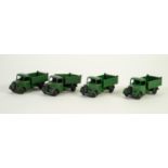 FOUR DINKY TOYS - BEDFORD END TIPPER WAGONS, No. 25M, fair to playworn condition circa 1948-54, in