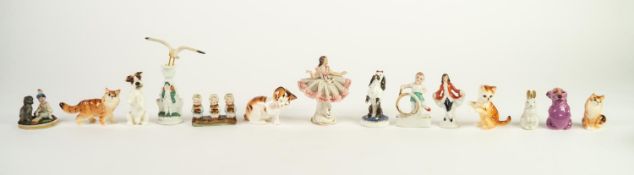 SMALL CIRCA 1950's DRESDEN CHINA BALLERINA, with lace costume (small hole), 3 1/4" (8.3cm) high and