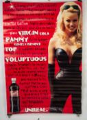 LARGE TWO SIDED ADVERTISING POSTER FOR VIRGIN COLA, FEATURING PAMELA ANDERSON, 68? x 47? (172.7cm