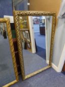 MODERN BEVEL EDGED GILT FRAMED WALL MIRROR (118.5cm x 73cm)