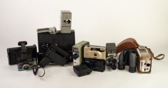 KODAK BROWNIE 8mm MOVIE CAMERA II with wind up mechanism TOGETHER WITH FOUR OTHER VINTAGE MOVIE