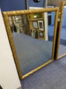 MODERN BEVEL EDGED GILT FRAMED WALL MIRROR (110cm x 84.5cm)