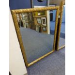 MODERN BEVEL EDGED GILT FRAMED WALL MIRROR (110cm x 84.5cm)