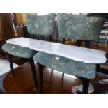 WHITE AND GREY SHAPED MARBLE TOP FORMERLY OFF A CABINET