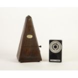 MAELZEL 'PAQUET' METRONOME, of typical form in stained wood case and a WILLNER QM2 BATTERY POWERED