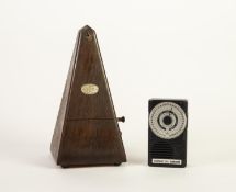 MAELZEL 'PAQUET' METRONOME, of typical form in stained wood case and a WILLNER QM2 BATTERY POWERED