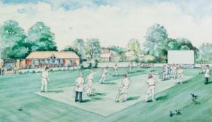 ALBIN TROWSKI (1919-2012) ARTIST SIGNED LIMITED EDITION COLOUR PRINT The Cricket Match, (39/50)