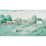 ALBIN TROWSKI (1919-2012) ARTIST SIGNED LIMITED EDITION COLOUR PRINT The Cricket Match, (39/50)