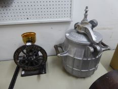 REPRODUCTION CAST METAL 'BIRCHLEAF' COFFEE GRINDER , LONDON AND AN EASIWORK  NO. 9 PRESSURE '