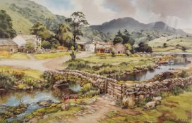 JUDY BOYES (b.1943) ARTIST SIGNED COLOUR PRINT ?Summer at Watendlath, Borrowdale? 10? x 15 ½? (25.