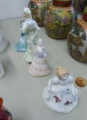 ROYAL DOULTON FIGURE OF THE MONTH 'AUGUST' (1990) HN 3325, TWO COALPORT CHINA SMALL FIGURES '