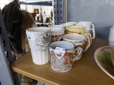 BOOTHS POTTERY 'PEACE' BEAKER 1909, PRESENTED BY LORD MAYOR WILLIAM KAY; GEORGE V SILVER JUBILEE MUG