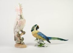 POST WAR ROYAL DUX MODEL OF A COCKATOO, heightened in pink and modelled perched, 15 ½? (39.4cm)