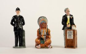 THREE ROYAL DOULTON CHINA FIGURES, ?The Bobby? HN2778, ?The Chief?, HN2892 and ?The Auctioneer?,