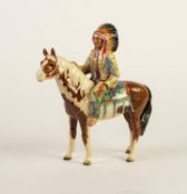 BESWICK POTTERY FIGURE, ?NORTH AMERICAN INDIAN CHIEF ON HORSEBACK?, 8 ½? (21.6cm) high, circular