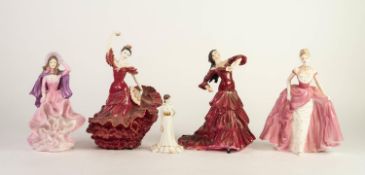 FIVE COALPORT CHINA FIGURES, comprising: FLAMENCO, BOLERO, MILLENNIUM DEBUT, one from the LADIES