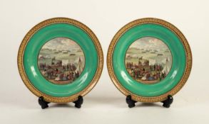 PAIR OF NINETEENTH CENTURY PRATT POTTERY SMALL PLATES, each printed with ?RIFLE CONTEST WIMBLEDON,