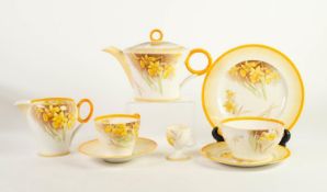 CIRCA 1930s SHELLEY CHINA BREAKFAST WARES IN THE DAFFODIL PATTERN, no 12571, formerly for six