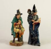 TWO ROYAL DOULTON CHINA FIGURES, comprising: THE MASK SELLER (HN2103) and THE WIZARD (HN2877),