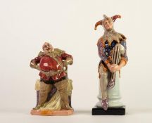 TWO ROYAL DOULTON CHINA FIGURES, ?The Jester?, HN2016, 9 ½? (24.1cm) high, ?Falstaff?, HN2054, 7? (