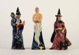 THREE ROYAL DOULTON CHINA FIGURES, comprising: The Genie?, HN2989, ?The Wizard?, HN2877 and ?