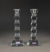 PAIR OF MODERN WATERFORD ?MARQUIS? CUT GLASS CANDLESTICKS, 8 ½? (21.6cm) high, stencilled mark and