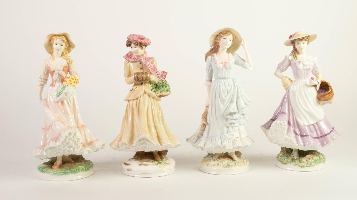 SET OF FOUR ROYAL WORCESTER LIMITED EDITION CHINA FIGURES, The Four Seasons Collection, each