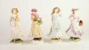 SET OF FOUR ROYAL WORCESTER LIMITED EDITION CHINA FIGURES, The Four Seasons Collection, each