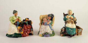 THREE ROYAL DOULTON CHINA FIGURES, comprising: THE WARDROBE MISTRESS (HN2145), NANNY (HN2221) and