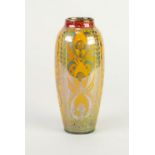 PILKINGTONS LUSTRE GLAZED POTTERY VASE BY WILLIAM S. MYCOCK, of slender ovoid form, painted with