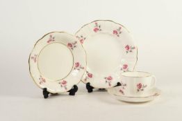 TWENTY FIVE PIECE UNMARKED MODERN ROYAL CROWN DERBY CHINA TEA SERVICE FOR SIX PERSONS, printed