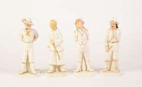 SET OF FOUR LATE NINETEENTH CENTURY ROYAL WORCESTER PORCELAIN ?FIGURES OF THE WORLD?, white glazed