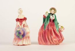 TWO ROYAL DOULTON CHINA FIGURE, ?VERONICA?, HN1517, and ?LADY CHARMAIN?, HN1949, BOTH 8? (20.3cm)