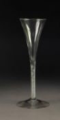 AIR TWIST WINE GLASS, with the drawn trumpet bowl above a multi ply air twist, slender stem,