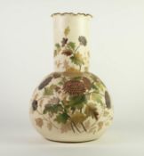 NINETEENTH CENTURY CONTINENTAL BLUSH CHINA LARGE VASE, of compressed globe and shaft form with