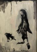 LAWRENCE JAMES ISHERWOOD (1917-1988) OIL ON CANVAS ?Rain, Dog, Shawl? Signed titled verso 13 ½? x