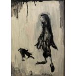 LAWRENCE JAMES ISHERWOOD (1917-1988) OIL ON CANVAS ?Rain, Dog, Shawl? Signed titled verso 13 ½? x