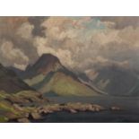 HEDLEY FITTON (1858-1929) OIL ON CANVAS Wast Water, Lake District Signed 16 ½? x 21 ½? (42cm x 54.
