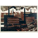 NORMAN JAQUES (1922-2014) TWO COLOUR PRINTS ?Manchester Canal?, signed and tilted 21? x 15 ½? (53.