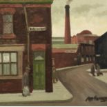 ROGER HAMPSON (1925 - 1996) OIL PAINTING ON BOARD Bury Old Road, Bolton Signed lower right, titled