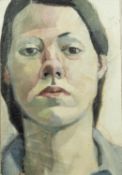 KATE DAVIES (1987-2021) OIL ON BOARD Self Portrait Unsigned 11? x 7 ½? (28cm x 19cm)