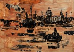 LAWRENCE JAMES ISHERWOOD (1917-1988) OIL ON CANVAS ?St. Pauls, Thames? Signed, titled verso 9 ½? x